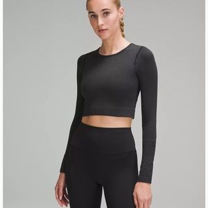 Ebb to Street crop long sleeve top built in bra